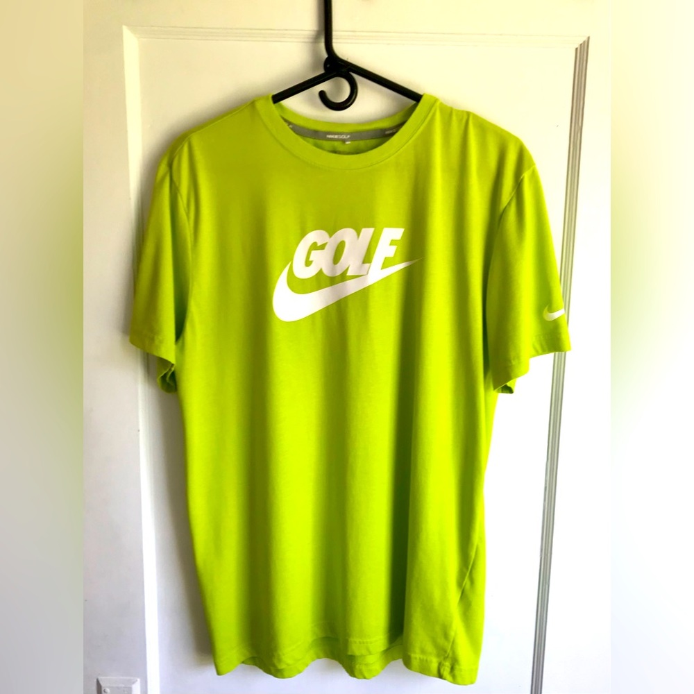 NIKE GOLF Performance Dri-Fit Neon Green T-Shirt Mens Size Large